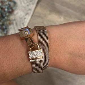 Henri Bendel Mesh Chain wrap bracelet with crystals